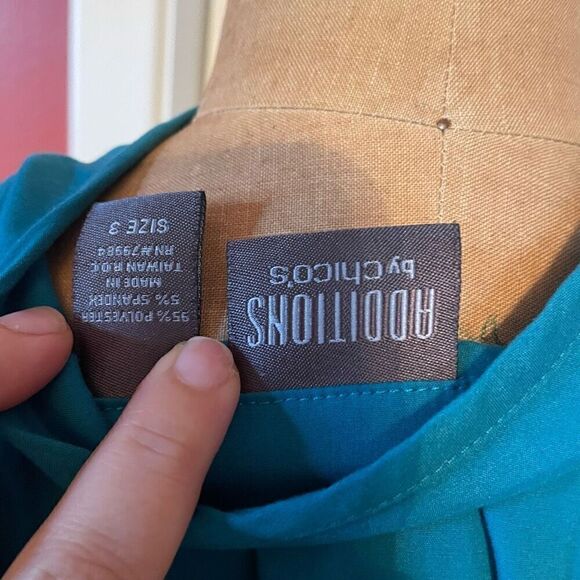 ADDITIONS BY CHICO’S | teal athletic zip up jacket with pockets size 3 or L - Picture 5 of 5